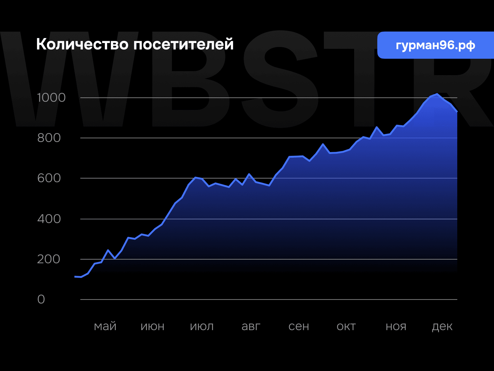 График увеличения количества посетителей для проекта «Гурман96»